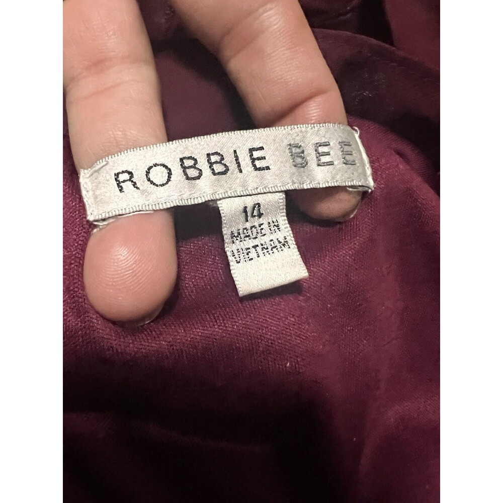 Women's  Robbie Bee Petite Floral Metallic Mock-Neck A-Line Dress Size 14 - Picture 9 of 9